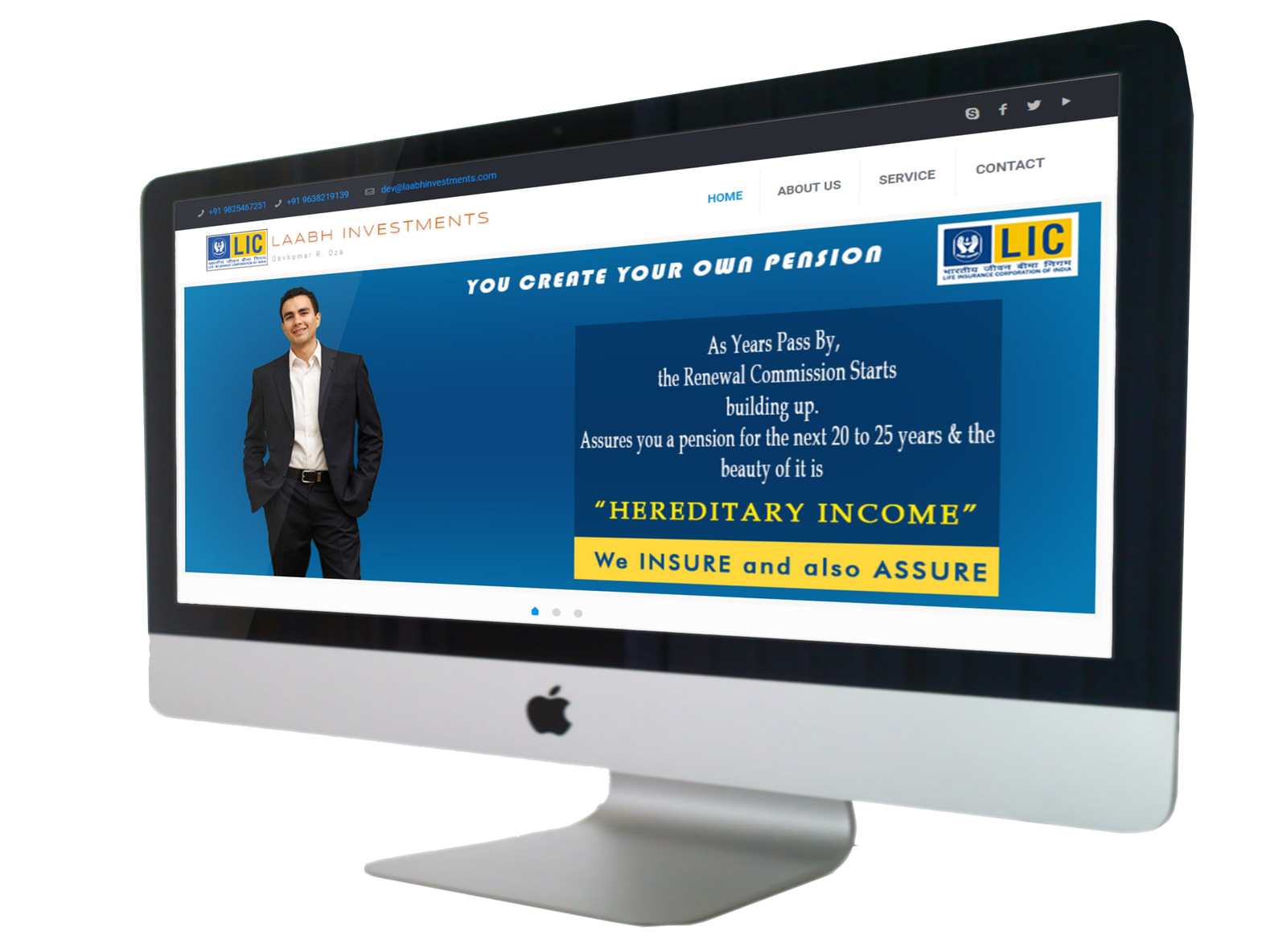 New revamped website design on iMac